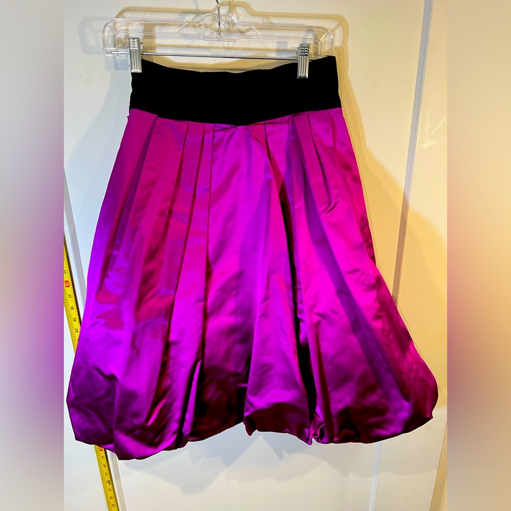 New Fuchsia bubble tulle fashion skirt elastic waist Oscar De La Renta Versatile